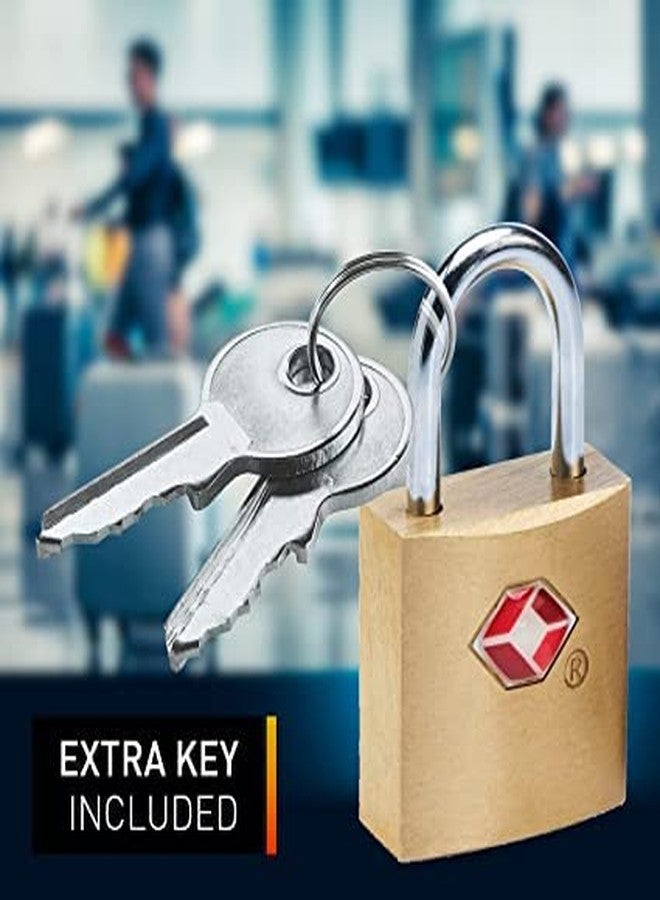 SHB TSA Approved Brass Mini Padlock, Brass Luggage Locks, Brass Lock with Key for Gym Locker, Backpack (Pack of 5) - Image 5